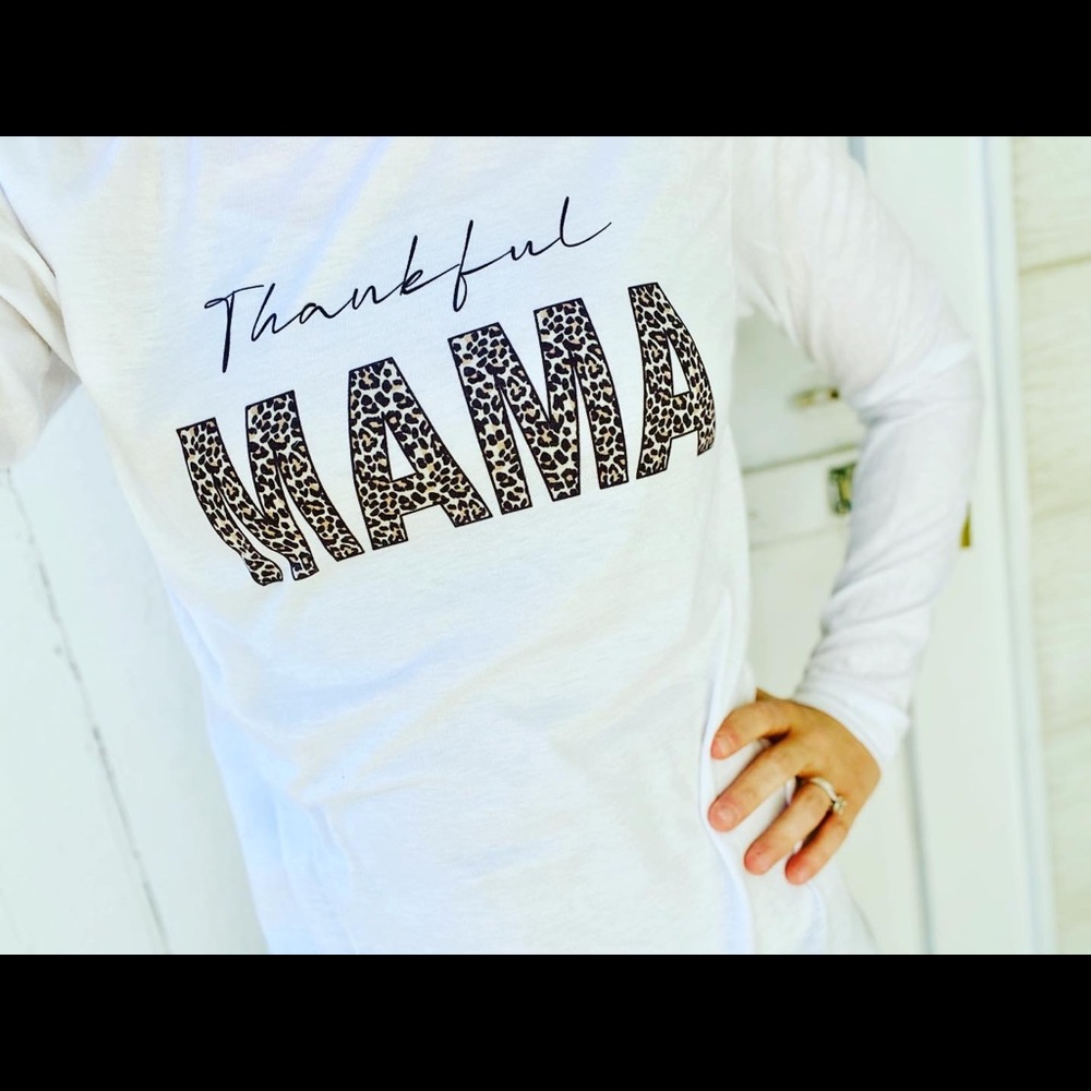 Thankful mama cheetah print shirt